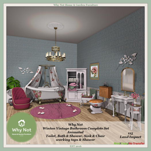 Why Not - Winton Vintage Bathroom Complete Set-Boxed