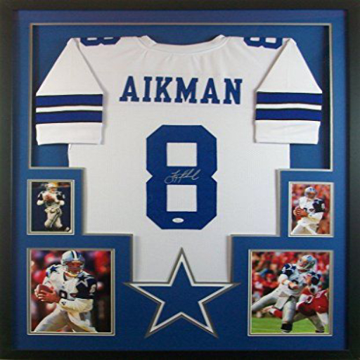 [CC] Signed Troy Aikman Framed Jersey