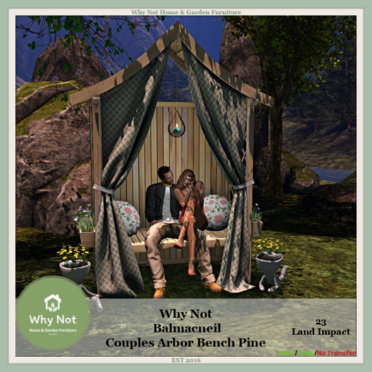 Why Not - Balmacneil Couples Arbor Bench-Pine-Boxed