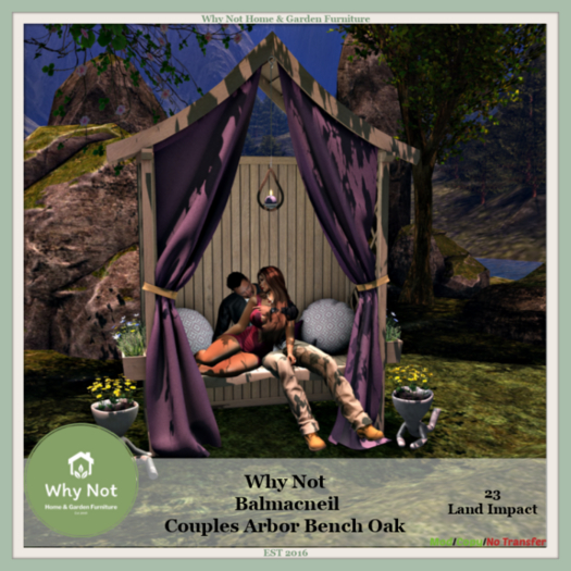 Why Not - Balmacneil Couples Arbor Bench-Oak-Boxed