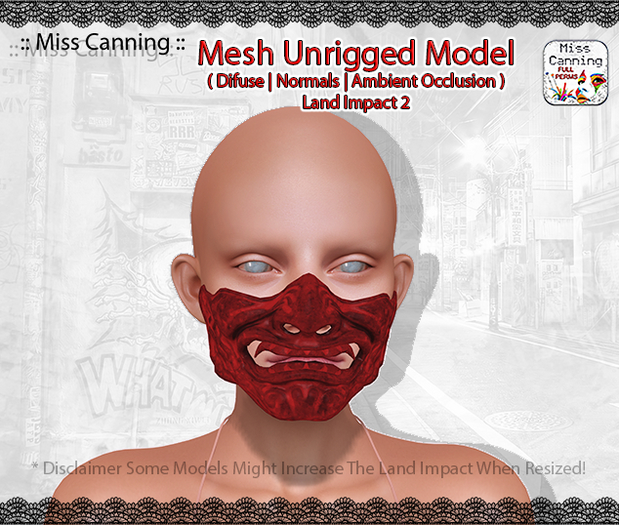 :: Miss Canning::  [ FULL PERM MESH MODEL ] HALF DEMON MASK x1