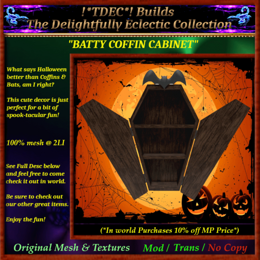 !*TDEC*! Batty Coffin Cabinet {Add}