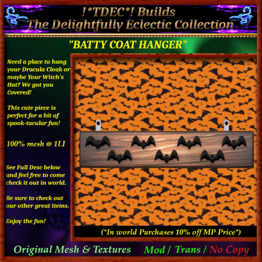 !*TDEC*! Batty Coat Hanger {Add}