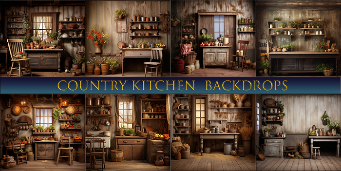 SATO - Country old kitchen Blogger backdrop textures