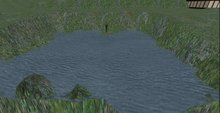 TM 128 x 128 Rippling Pond Water with Splash - 1 prim