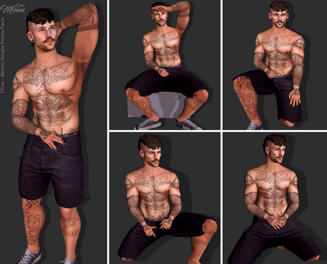 .::One Moon::. Flow - Bento Male Single Poses Pack