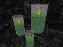 Green Candle with candle holder (x3)