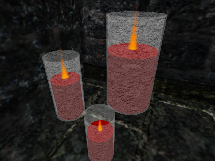 Red Candle with candle holder (x3)