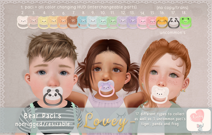 ;Lovey- Bear Paci - FATPACK