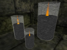 Black Candle with candle holder (x3)