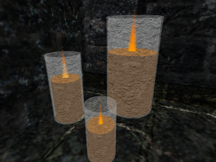 Orange Candle with candle holder (x3)