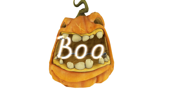 Boo Neon Pumpkin Head 