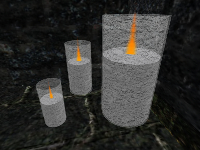 Gray Candle/Vela with candle holder (x3)