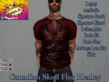 Canadian Skull Flag Henley Unpack Hud