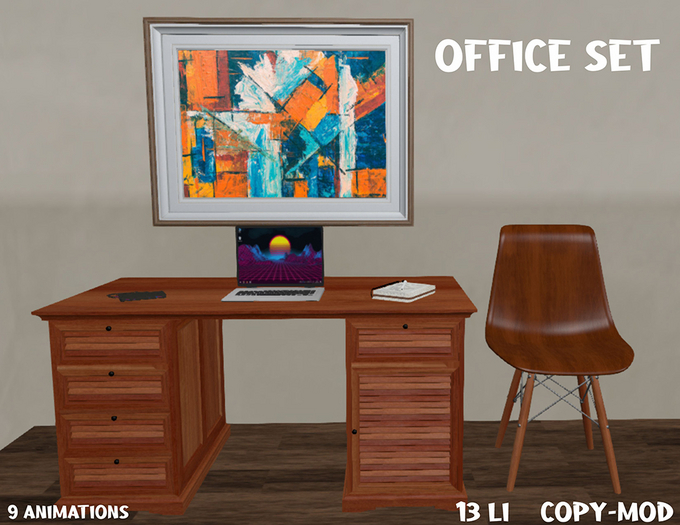 Office Desk Set Dark