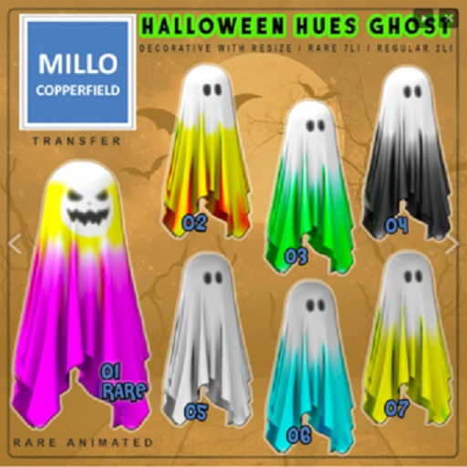 1. Millo Copperfield - Halloween Hues Ghost Decor RARE