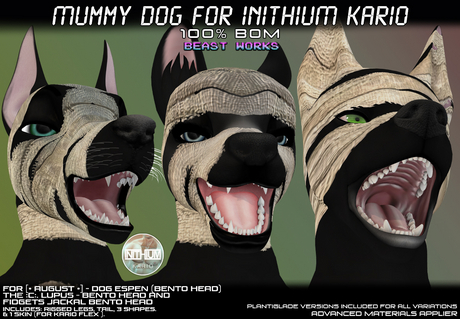 Second Life Marketplace - [Beast Works] Mummy Dog mod for Kario