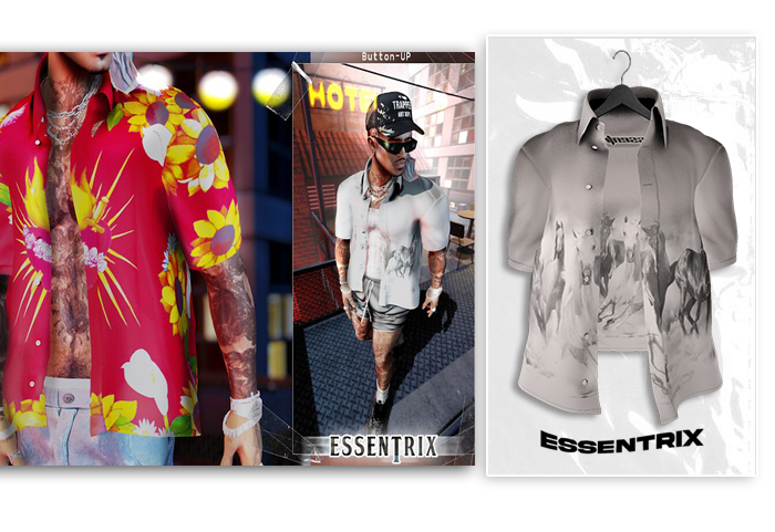 -ESSENTRIX-. Stallion Button-UP (Gray)