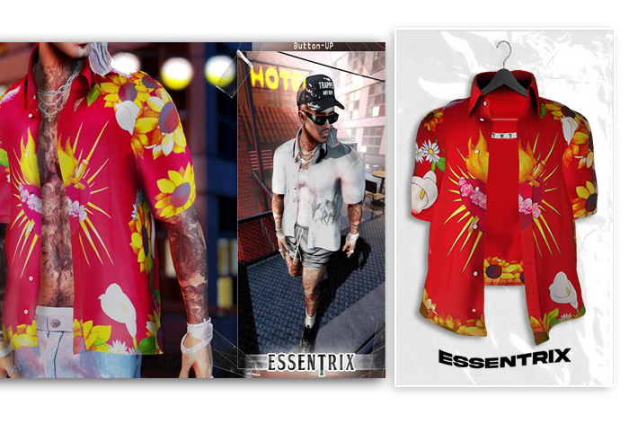 -ESSENTRIX-. Romeo Button-UP (Red)