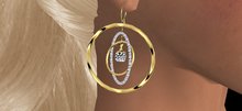 Gold & Crystal & Diamonds Hoops Rotating Earrings