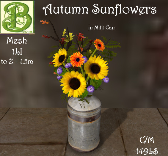 Autumn Sunflower Arrangement in Milkcan, 1LI