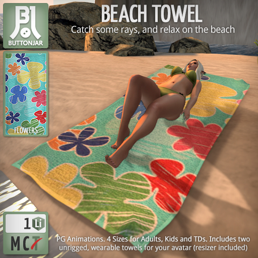 Beach Towel (Flowers) - Buttonjar