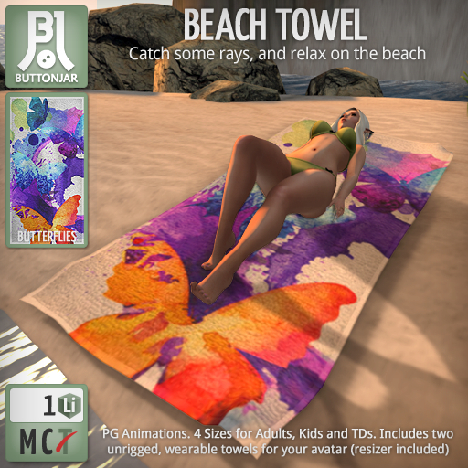 Beach Towel (Butterflies) - Buttonjar