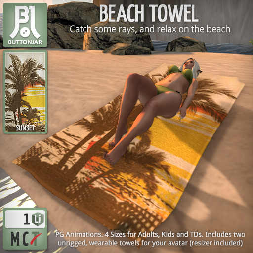 ButtonJar - Beach Towel (Sunset) [Package]