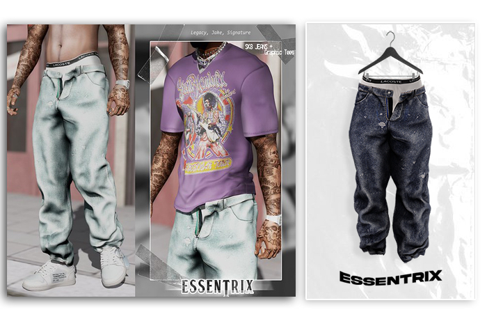 -ESSENTRIX-. Sk8 Jeans (Dark Blue Wash)