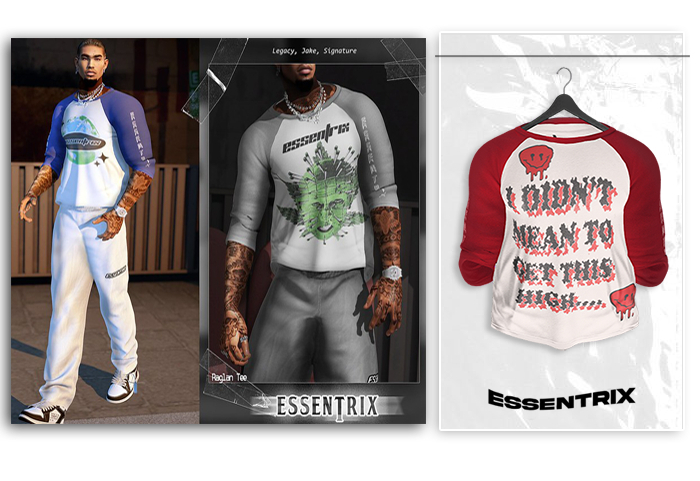 -ESSENTRIX- RAGLAN Tee (Red)