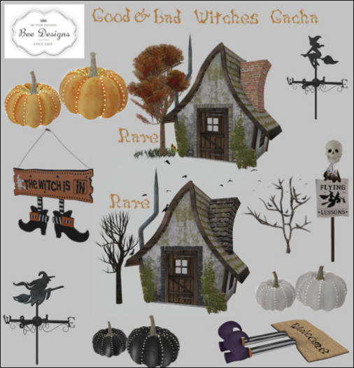 Good & Bad Witches Gacha Hanging Sign
