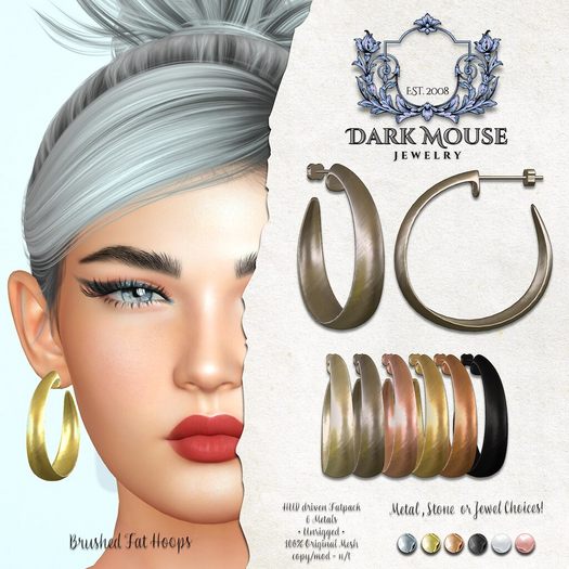 *DM* Brushed Fat Hoop Earrings