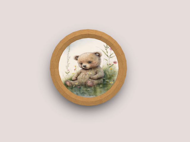 Frame Cute Bear With Flowers