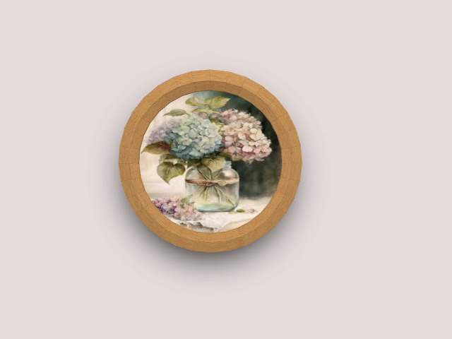 Frame Vase With hydrangea