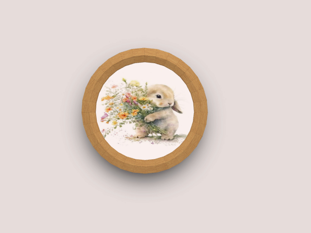 Frame Cute Bunny With Flowers