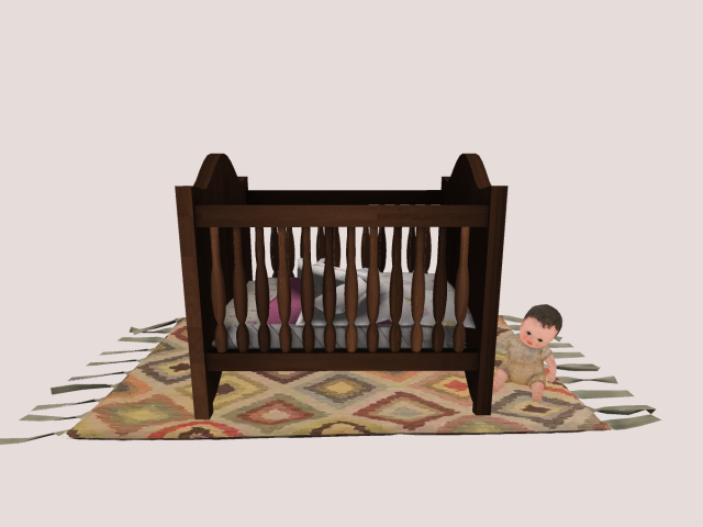 Baby Crib With Doll