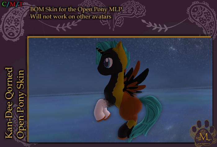 *M*  Open Pony MLP BOM Skin Kan-Dee Qorned Pony Skin Unpacker