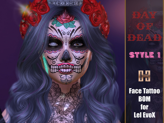 [hh] Day of Dead Face Paint Style 1 for LeL EvoX