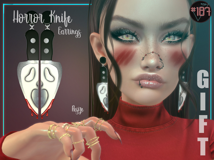 #187# Horror Knife Earrings GIFT