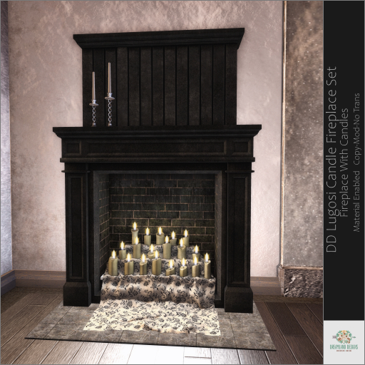 DD Lugosi Candle Fireplace Set /Add To Unpack