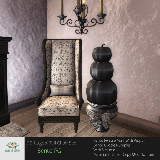 DD Lugosi Tall Chair Set-PG/Add To Unpack