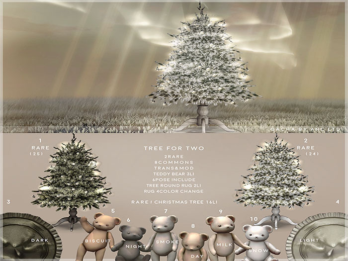 3){anc} tree for two / christmas tree rug (dark)