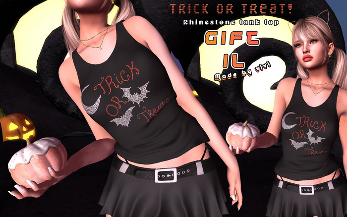 Tank top Trick or Treat! Rhinestones- Vivi GIFT