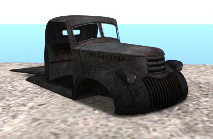 ABANDONED AND BROKEN TRUCK