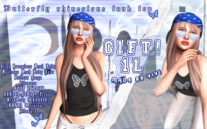 Tank top Rhinestone Butterfly- Vivi GIFT