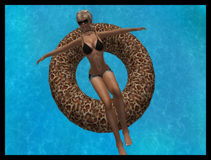 Pool Float - Round- Leopard Print - Seating Included! 1 prim!