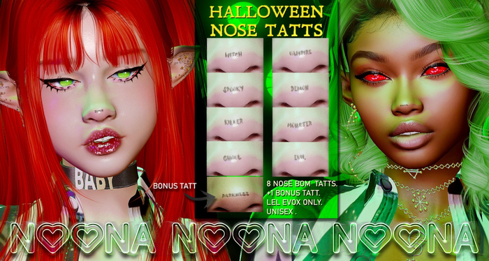 [::NOONA::] Halloween Nose Tattoos V1