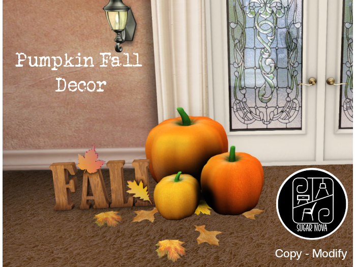 SN - Fall - Pumpkin and Leaves Arrangement for Autumn