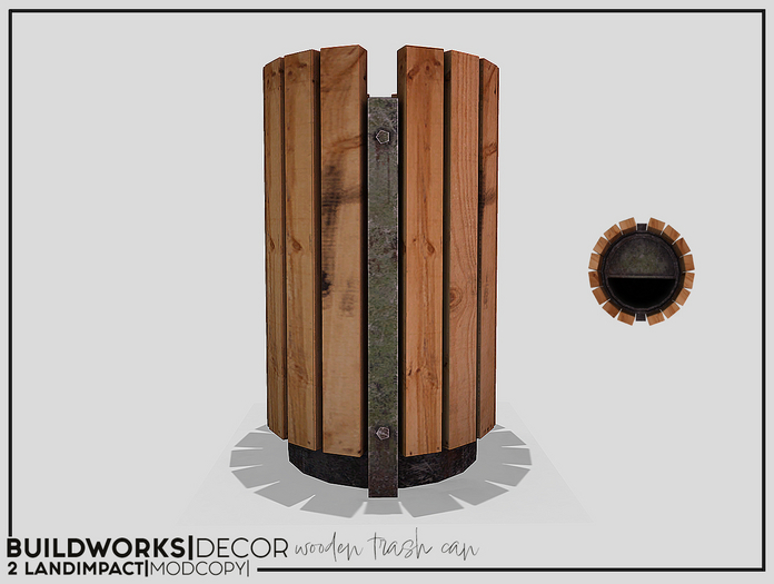 Build Works : Wooden Trash Can / Boxed