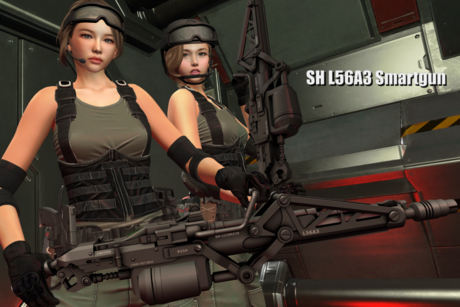 Second Life Marketplace - SH RP Prop Gun - L56A3 Smartgun (Female Version)